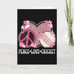 Peace Love Cricket Lover Outfit Cheetah Print Wome Card