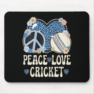 Peace Love Cricket Lover Outfit Cheetah Print Wome Mouse Mat