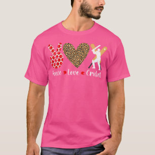 Peace Love Cricket Player Cricket Lover Cricket T-Shirt