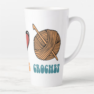 Peace, Love, Crochet Latte Mug