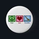 Peace Love Crocodiles 6 Cm Round Badge<br><div class="desc">A peace sign,  heart,  and a cute croc rising out of the lake with big teeth!</div>