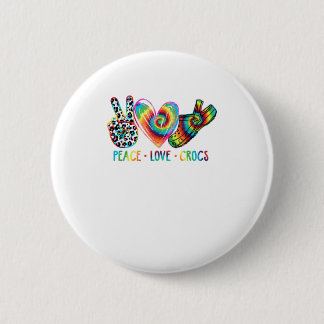 Peace Love crocs Funny Gift 6 Cm Round Badge