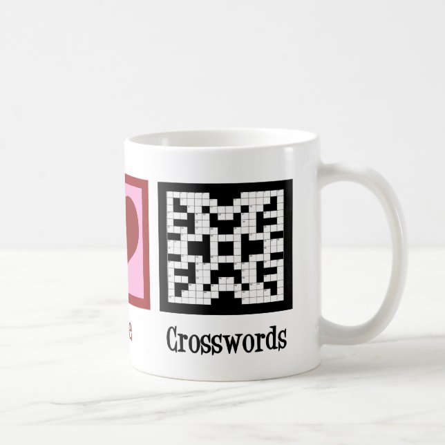 Peace Love Crosswords Coffee Mug (Right)