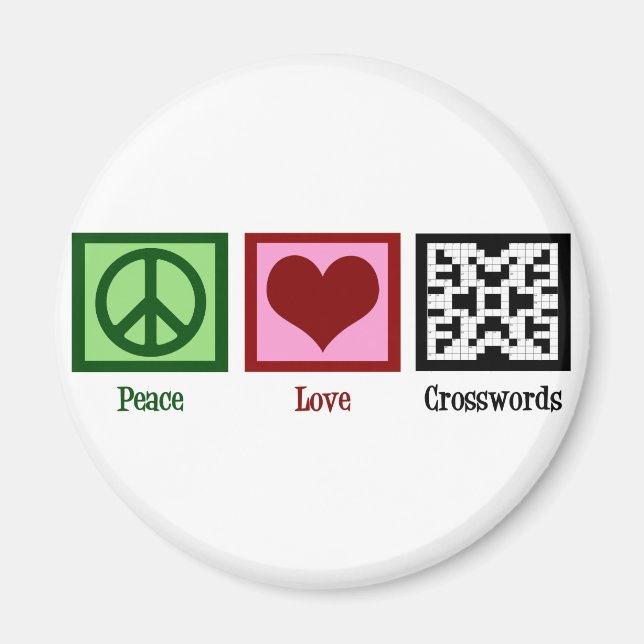 Peace Love Crosswords Magnet (Front)