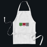 Peace Love Crosswords Standard Apron<br><div class="desc">Crossword puzzles are a great way to challenge the mind. A cute crossword expert gift.</div>
