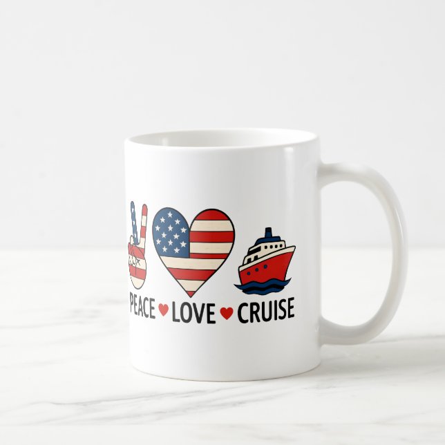 Peace Love Cruise USA Vacation Vibes Coffee Mug (Right)