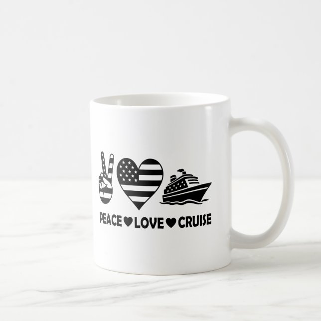 Peace Love Cruise USA Vacation Vibes Coffee Mug (Right)