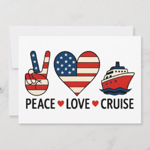 Peace Love Cruise USA Vacation Vibes Invitation
