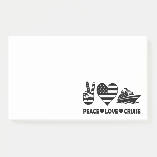 Peace Love Cruise USA Vacation Vibes Post-it Notes (Front)