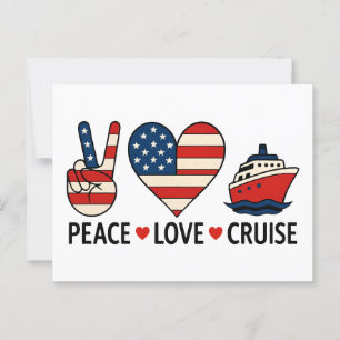 Peace Love Cruise USA Vacation Vibes Postcard