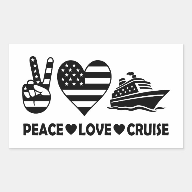 Peace Love Cruise USA Vacation Vibes Rectangular Sticker (Front)