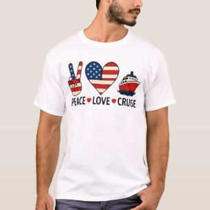 Peace Love Cruise USA Vacation Vibes T-Shirt