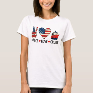 Peace Love Cruise USA Vacation Vibes T-Shirt