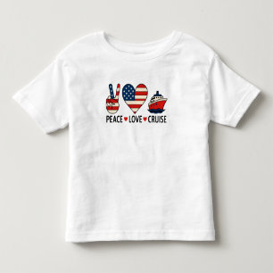 Peace Love Cruise USA Vacation Vibes Toddler T-Shirt