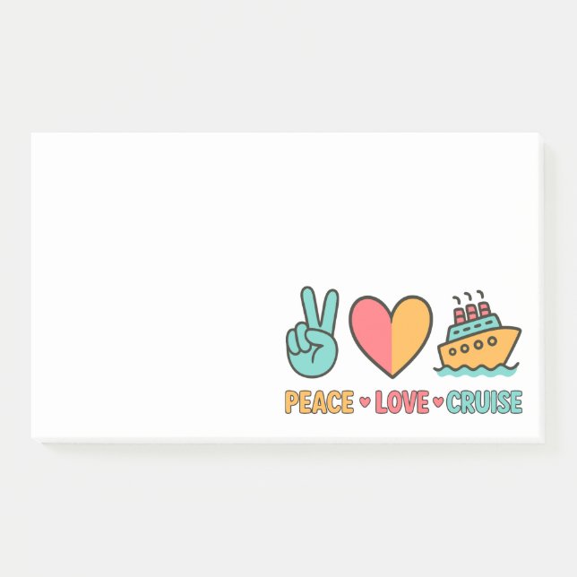 Peace Love Cruise Vacation Post-it Notes (Front)
