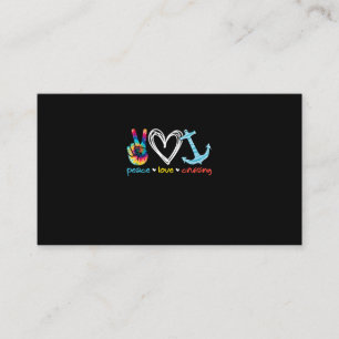 Peace Love Cruising Ship Floating Ocean Tie Dye Business Card
