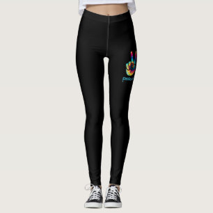 Peace Love Cruising Ship Floating Ocean Tie Dye Leggings