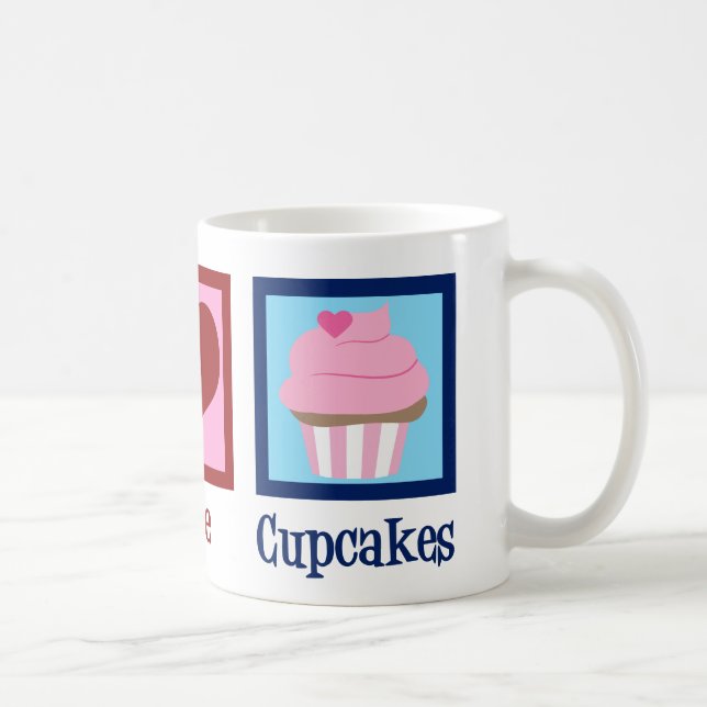 Peace Love Cupcakes Cute Baker Coffee Mug (Right)