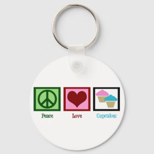 Peace Love Cupcakes Key Ring