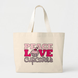 Peace, Love & Cupcakes! Large Tote Bag