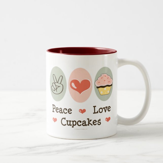 Peace Love Cupcakes Mug (Right)