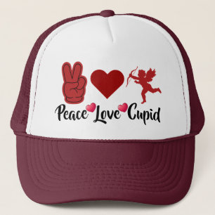 Peace Love Cupid - Adorable Valentine's Day Angel Trucker Hat