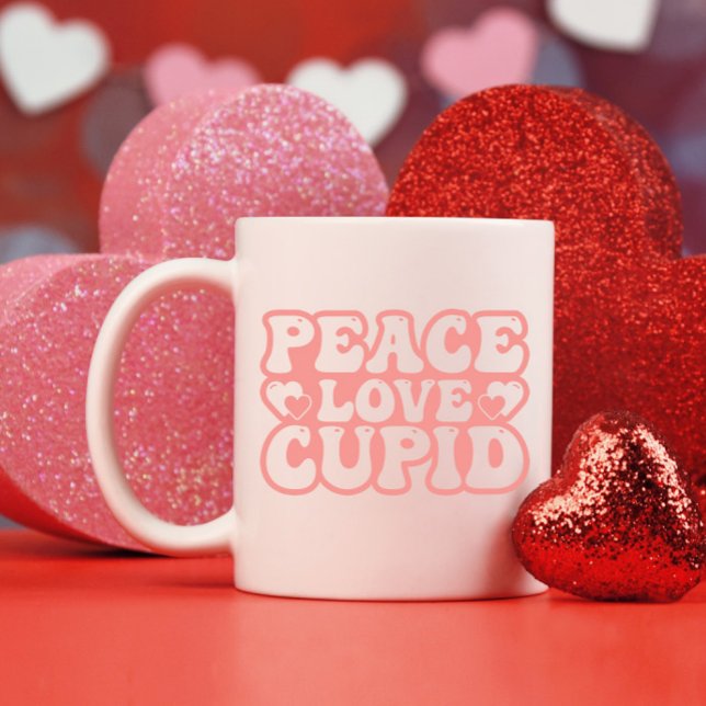 Peace Love Cupid Valentine's Day Coffee Mug (Creator Uploaded)