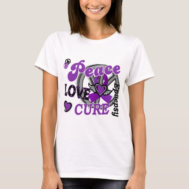 Peace Love Cure 2 Epilepsy T-Shirt (Front)