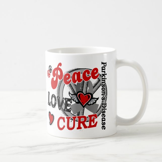 Peace Love Cure 2 Parkinson's Disease Coffee Mug (Right)