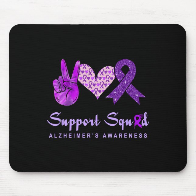 Peace Love Cure A Heimerheimer's Awareness Support Mouse Mat (Front)