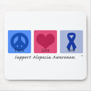 Peace Love Cure Alopecia Mouse Mat