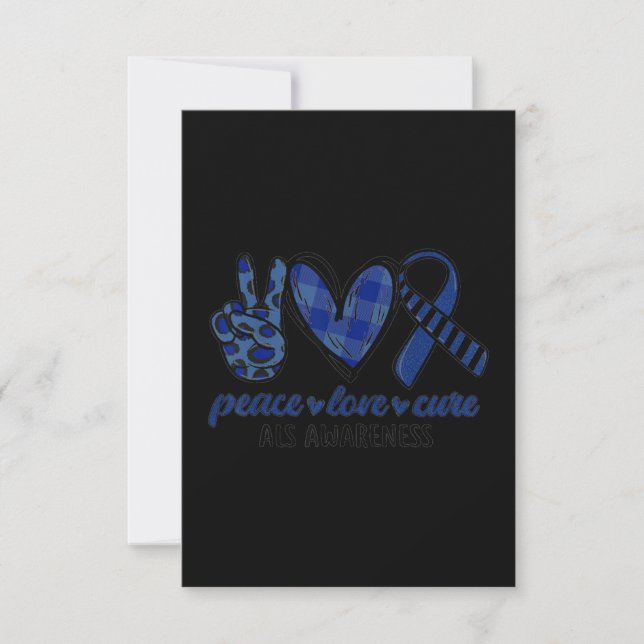 Peace Love Cure ALS Awareness Card (Front)