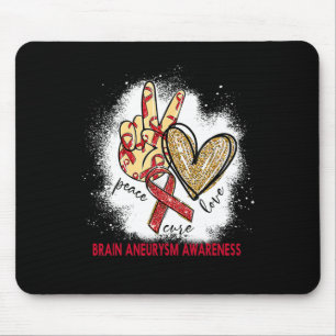 Peace Love Cure Bleached Brain Aneurysm Awareness  Mouse Mat