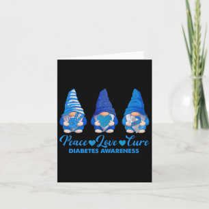 Peace Love Cure Blue Gnomes T1d Diabetes Awareness Card