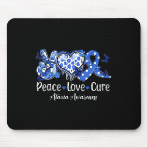 Peace Love Cure Blue Ribbon Ataxia Awareness  Mouse Mat