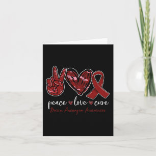 Peace love cure Brain Aneurysm Awareness month Card