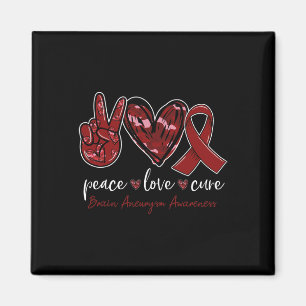 Peace love cure Brain Aneurysm Awareness month  Magnet