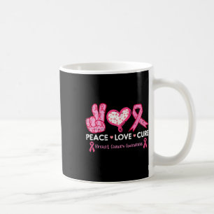 Peace Love Cure Breast Cancer Awareness Fight Surv Coffee Mug