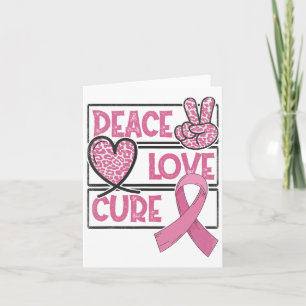 Peace Love Cure Breast Cancer Awareness Warrior Pi Card