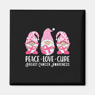Peace Love Cure Breast Cancer Awareness Warrior Pi Magnet
