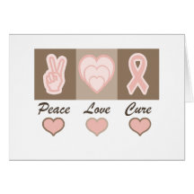 Peace Love Cure Breast Cancer card