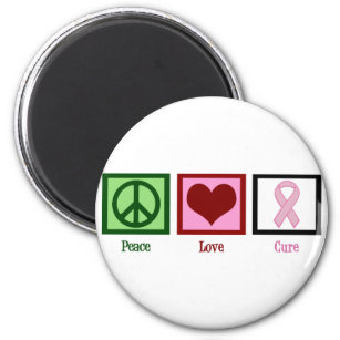 Peace Love Cure Breast Cancer Magnet