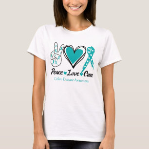 Peace Love Cure Celiac Disease Awareness T-Shirt