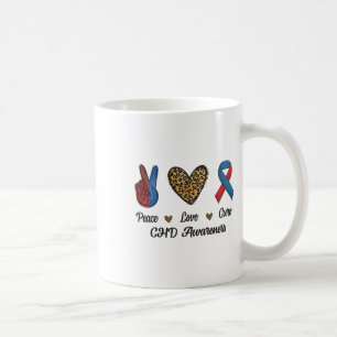 Peace Love Cure Chd Awareness Heart Disease Fighti Coffee Mug