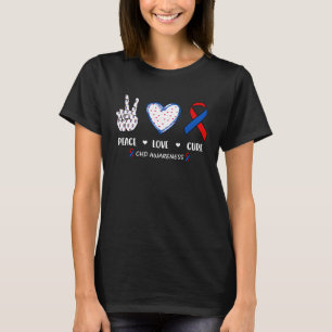 Peace Love cure CHD heart disease awareness men wo T-Shirt