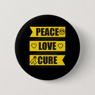 Peace Love Cure Childhood Cancer Awareness 1 6 Cm Round Badge