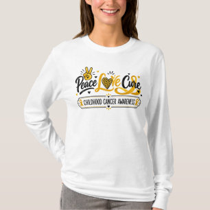 Peace Love Cure Childhood Cancer Awareness Art T-Shirt