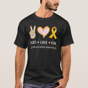 Peace Love Cure Childhood Cancer Awareness Leopard T-Shirt