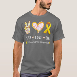 Peace Love cure childhood cancer awareness men wom T-Shirt