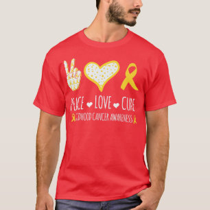 peace love cure Childhood Cancer Awareness ribbon8 T-Shirt